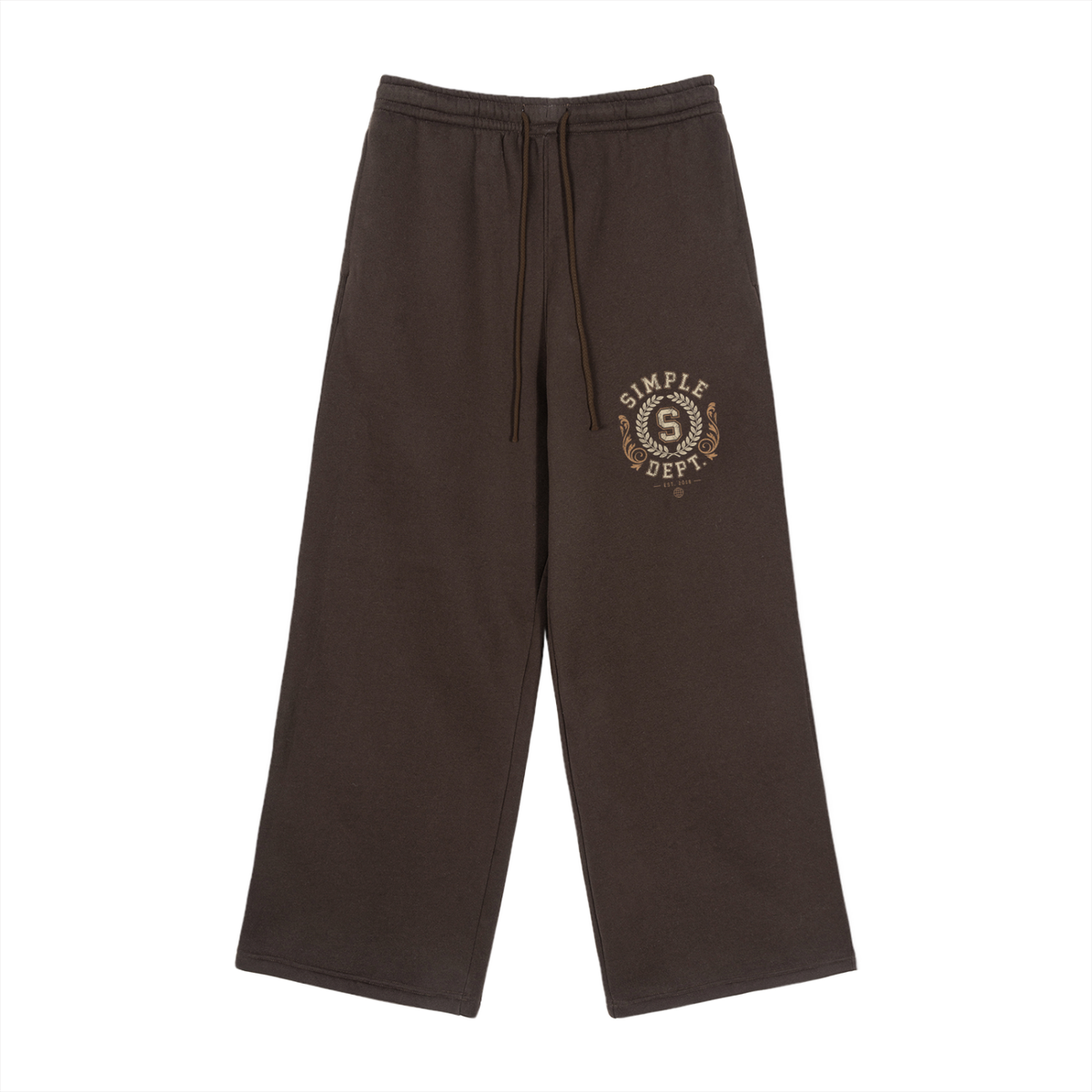 Fleece Drawstring Straight-Leg Sweatpants